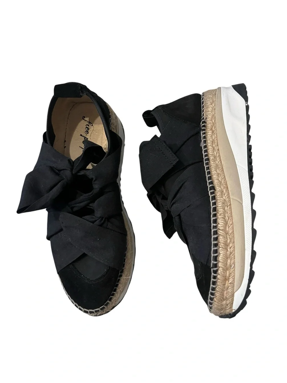 Free People Chapmin Espadrille Black Sneaker Sz 10